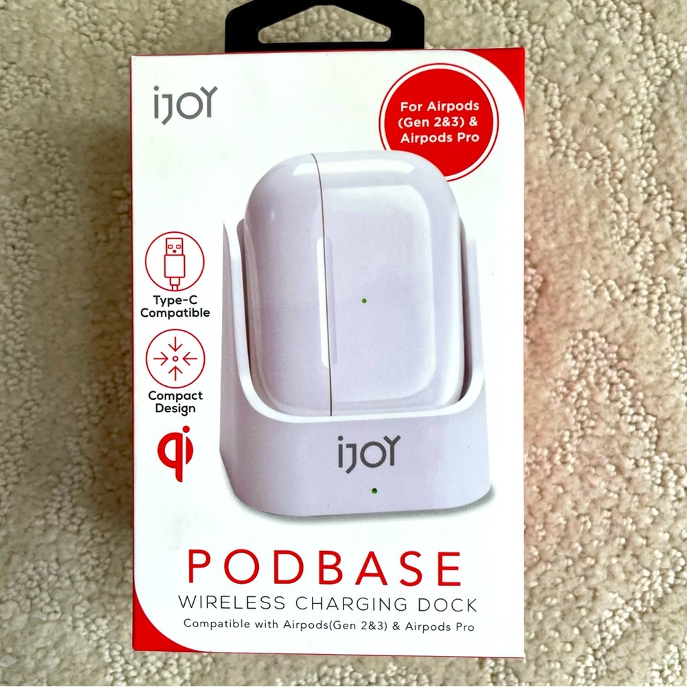 Podbase Wireless Charging Dock For AirPods (Gen 2&3) and AirPods Pro